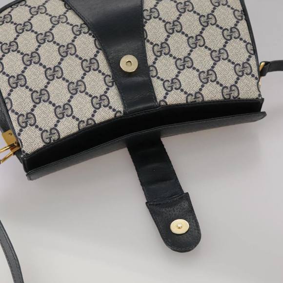 GUCCI GG Supreme Sherry Line Shoulder Bag PVC Red Navy 72 02 024 Auth 111172 - Picture 10 of 16